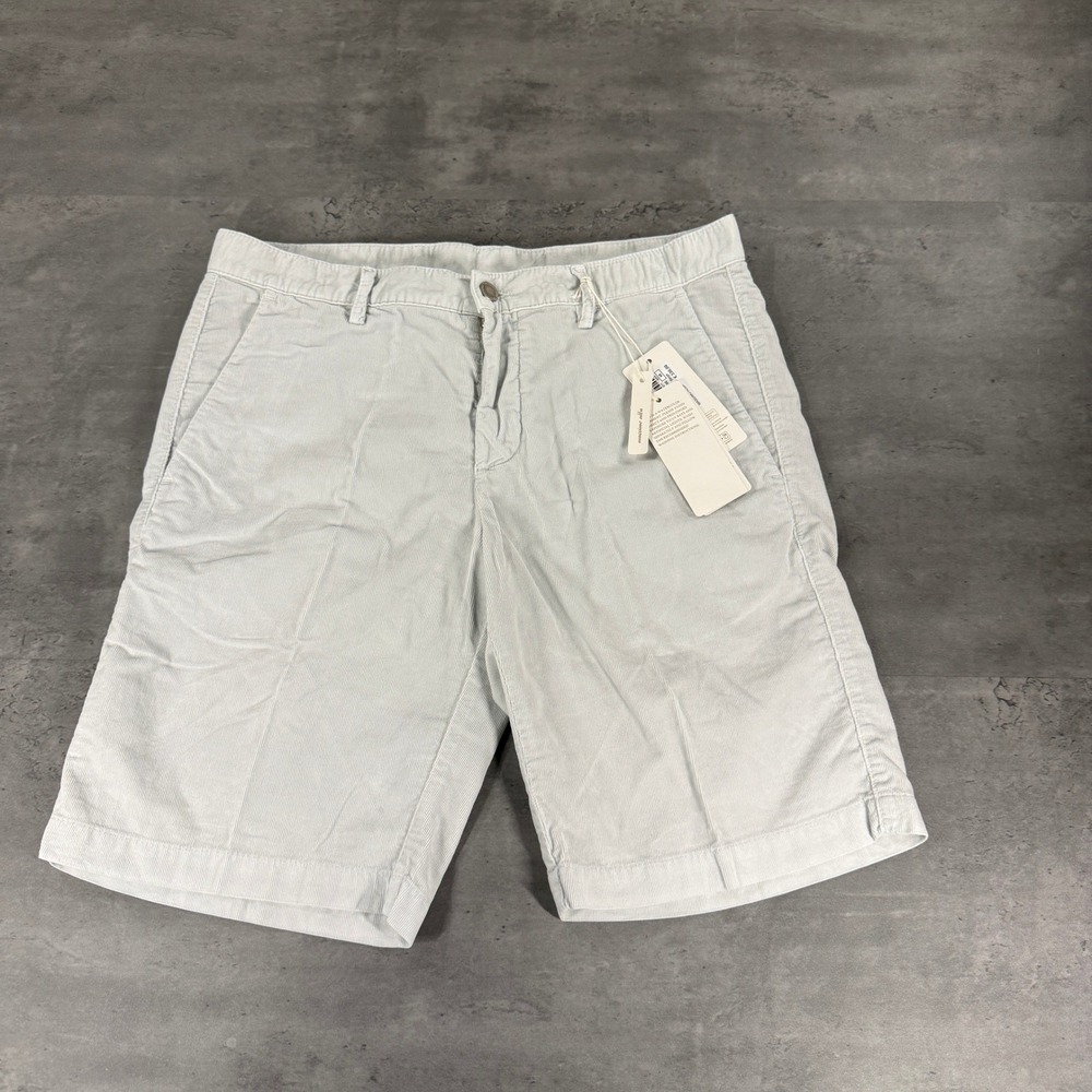 Massimo Alba Shorts 32x9 Bermuda Light Grey Pinwhale Corduroy Watercolor $380